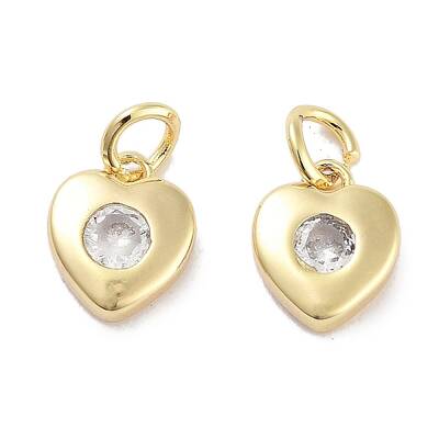 Brass Micro Pave Cubic Zirconia Charms
