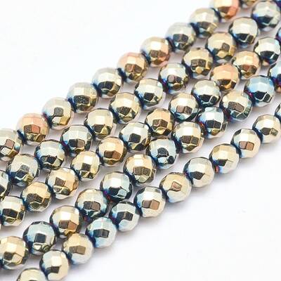 Electroplate Non-magnetic Synthetic Hematite Beads Strands