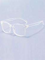 Square Frame Anti-blue Light Glasses, Fashion Transparent Glasses for Women & Men, Modern Fashion Eyeglasses for Work, Daily ...