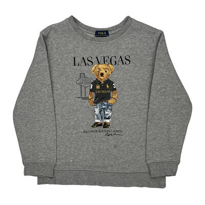Age 7 Ralph Lauren Graphic Sweatshirt - 2XS Grey Cotton Blend