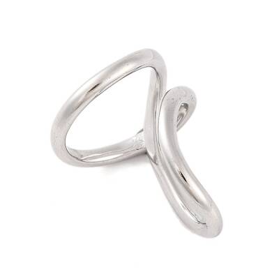 Non-Tarnish 304 Stainless Steel Criss Cross Open Cuff Finger Rings for Unisex