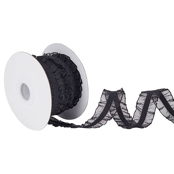 10 Yards Chinlon Elastic Pleated Lace Trim