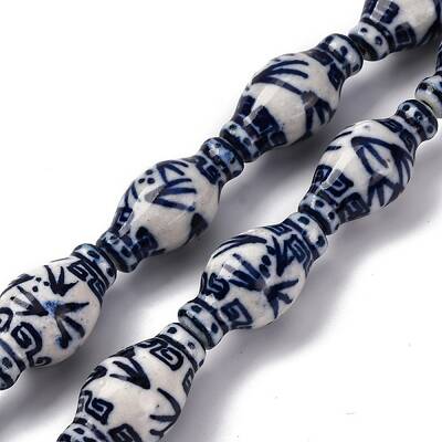 Handmade Blue and White Porcelain Beads Strands