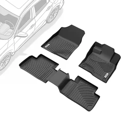 OEDRO Floor Mats for 2016-2021 Honda Civic Coupe/ Civic Sedan/ Civic Hatchback/ Civic Type R, Unique Black TPE All-Weather Gu...