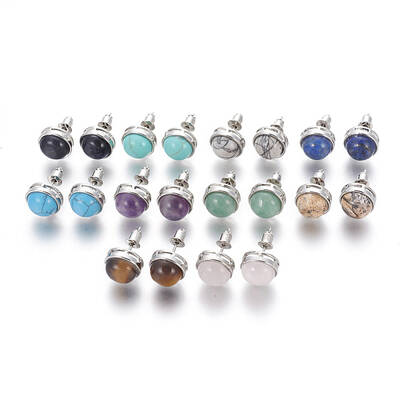 Natural & Synthetic Gemstone Stud Earrings