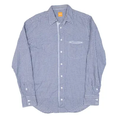 BOSS HUGO BOSS Mens Shirt Blue Check Long Sleeve S