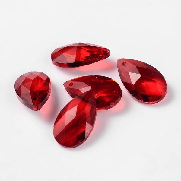 Faceted Teardrop Glass Pendants