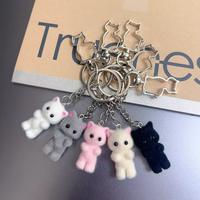 Adorable Flocking Resin Cat Keychain: Perfect for Car, Bag Decor & Jewelry DIY Gift For Women