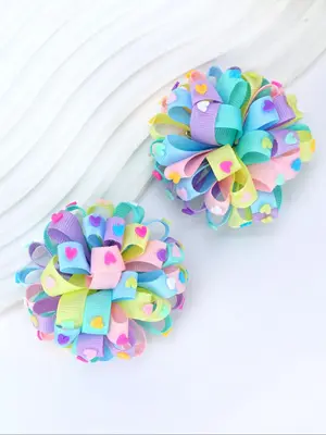Colorful Letter Pattern Hydrangea Design Hair Clip, Super Cute Clips for Girls, Fashion Hair Accessories for Party, Daily Clo...