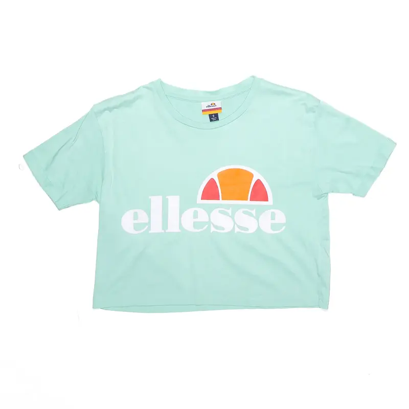 ELLESSE Cropped Sports Green Short Sleeve T-Shirt Womens XS