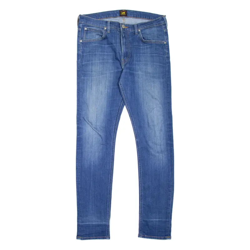 LEE Luke Mens Jeans Blue Slim Straight Stone Wash W33 L32