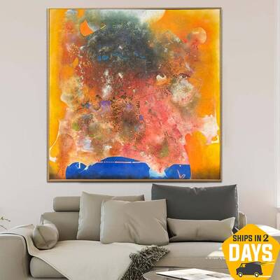 Colorful Spots Painting On Canvas Large Abstract Washed out Colors Creative Textured Painting Wall Art for Living Room Decor ...