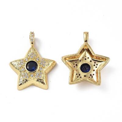 Brass Micro Pave Cubic Zirconia Pendants