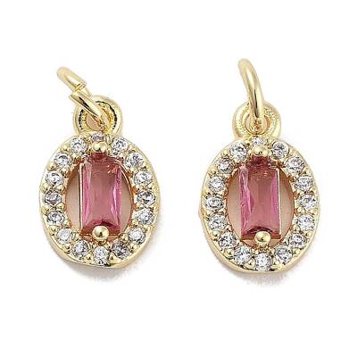 Brass Micro Pave Cubic Zirconia Charms