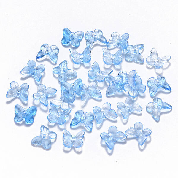 Transparent Spray Painted Glass Charms