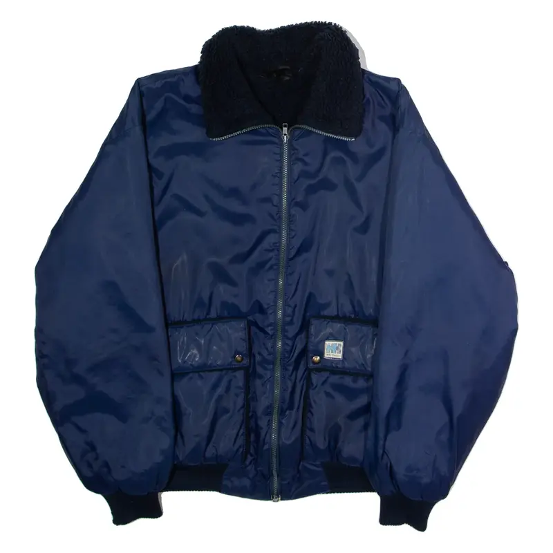 HELLY HANSEN Fleece Lined Mens Bomber Jacket Blue 90s XL