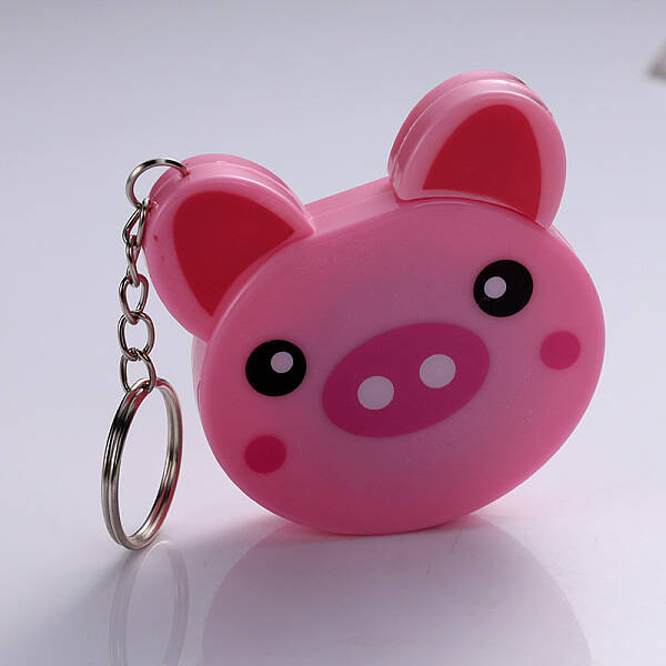 Pig Plastic Tape Measure Keychain