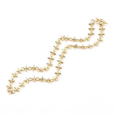 Brass Bar Link Chain Necklaces