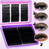 RITALASH D Curl Cluster Lash DIY Book Eyelashes Individual Lashes Mixed Tray Lash Clusters Extensions DIY Lashes at Home  for...