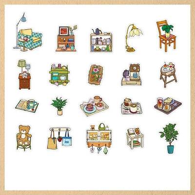 40Pcs 20 Styles Paper Stickers