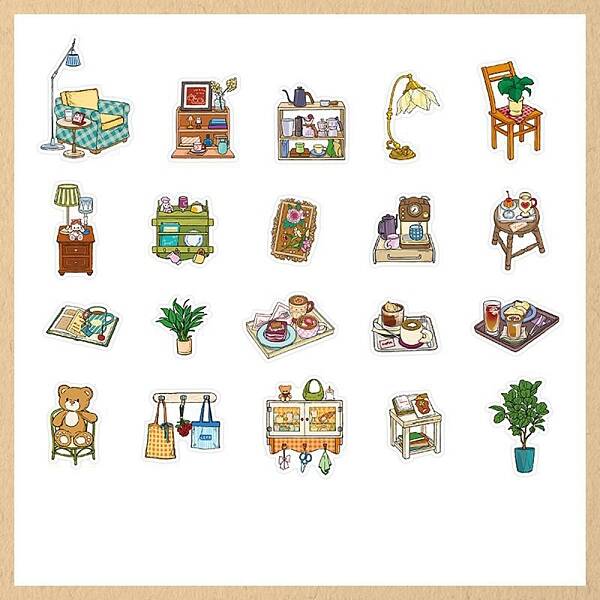 40Pcs 20 Styles Paper Stickers