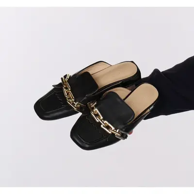 Z Code Mule - UK 4 Black Leather