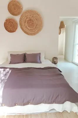 Linen bedding set in Dusty Lavender | Size: AU King + Standard