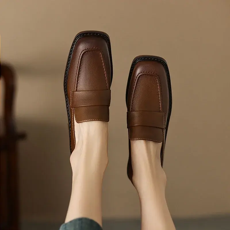 CHIKO Aerona Square Toe Block Heels Loafers Shoes
