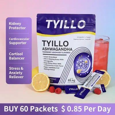 Tyillo ASHWAGANDHA-MetabolismBoosting Super-Calming Powder - Cortisol Recipe Drink For Cardiovascularhealth& Stress Relief Co...