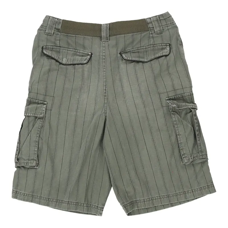 Dickies Striped Cargo Shorts - 30W 9L Green Cotton