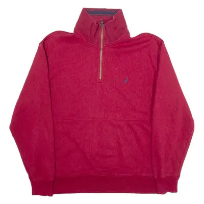 NAUTICA Mens Sweatshirt Red 1/4 Zip M