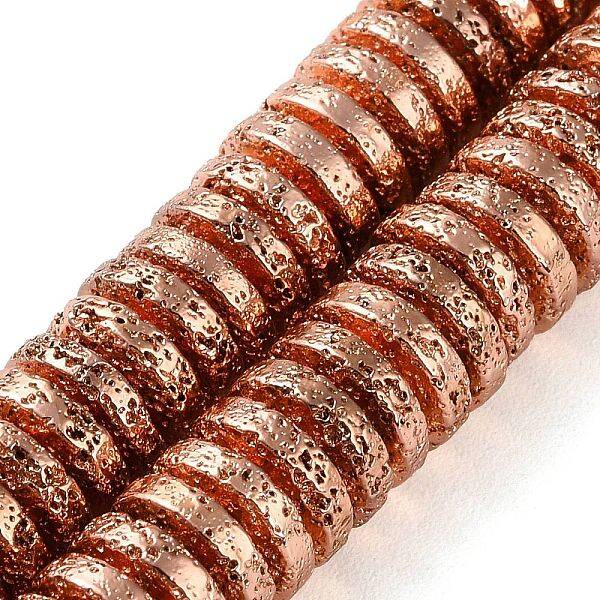 Electroplated Natural Lava Rock Beads Strands