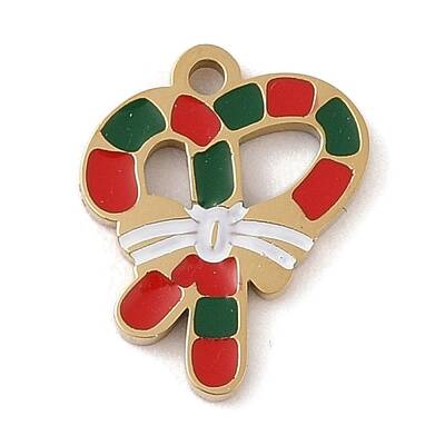 Christmas Theme Ion Plating(IP) 304 Stainless Steel Enamel Charms