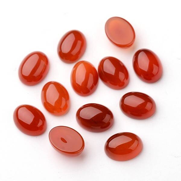 Grade A Natural Red Agate Oval Cabochons
