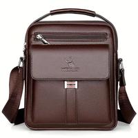 Maxoner Leather Messenger Bag for Men Shoulder Crossbody Bags Handbag Adjustable Sling Bag for Travel Work Business,Dark Brow...