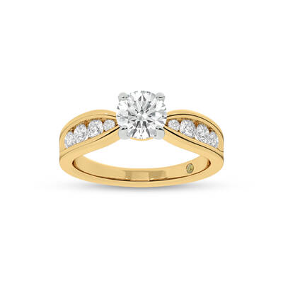 Verve Channel Set Bow Tied Shaped Round Lab Diamond Engagement Ring | 10K Yellow Gold 4 1/4 CT. TW.
