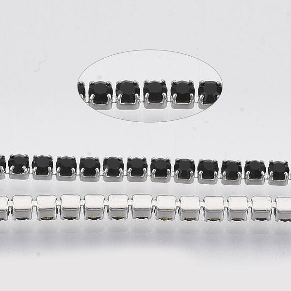 304 Stainless Steel Rhinestone Strass Chains