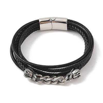Braided Microfiber Leather Multi-strand Bracelets