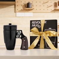 Pukomc Gun-Themed Drinkware – 16oz Mug with Rotating Barrel Handle
