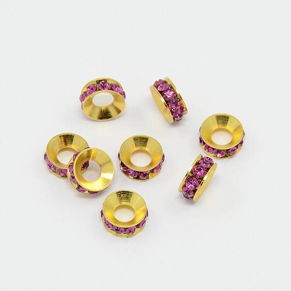 Brass Rhinestone Spacer Beads
