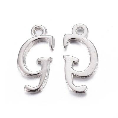 Platinum Plated Alloy Letter Pendants