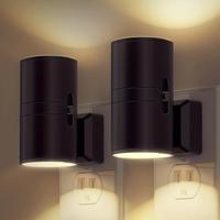 Plug and Play Night Light, 2 Counts Adjustable Brightness Night Light with Light Sensor, Decorative Light for Corridor, Bedro...