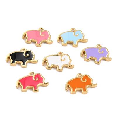 Golden Brass Enamel Pendants