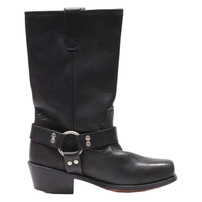 SPIRIT Cowboy Boots Black Leather Mens UK 7.5