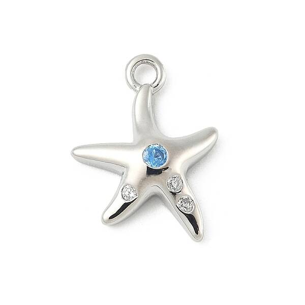 Brass Micro Pave Cubic Zirconia Charms
