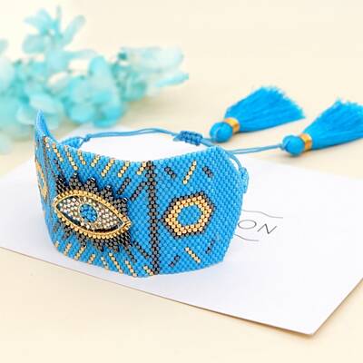 Friendship Eye Loom Pattern Seed Beads Bracelets for Women