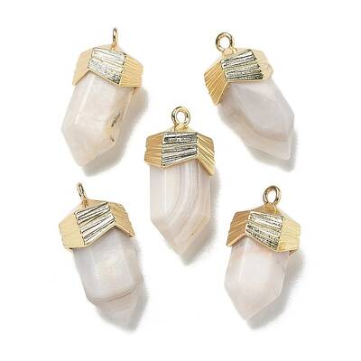 Natural Crazy Agate Faceted Pendants