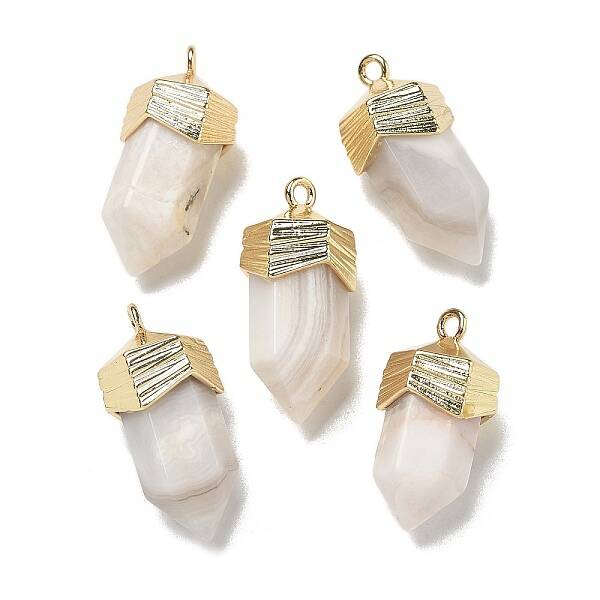 Natural Crazy Agate Faceted Pendants