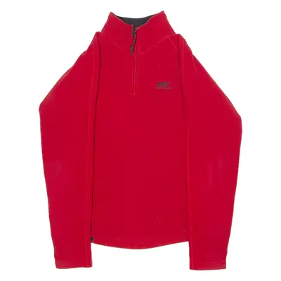 HELLY HANSEN Womens Fleece Red Colourblock 1/4 Zip M