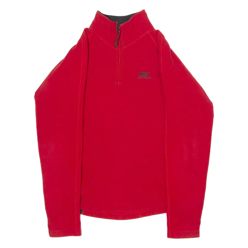 HELLY HANSEN Womens Fleece Red Colourblock 1/4 Zip M